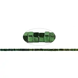 144210407627 Cilindro de filamento, azul verdoso hematínico (teñido), facetado, 01 x 02mm | Marco Schreier