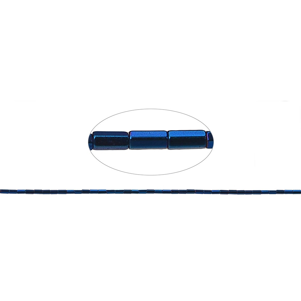 Strand cylinder faceted, hematin blue (dyed), 04 x 02mm | Marco Schreier