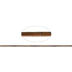 144210407724 Cilindro sfaccettato, marrone ematico (colorato), 04 x 02mm | Marco Schreier