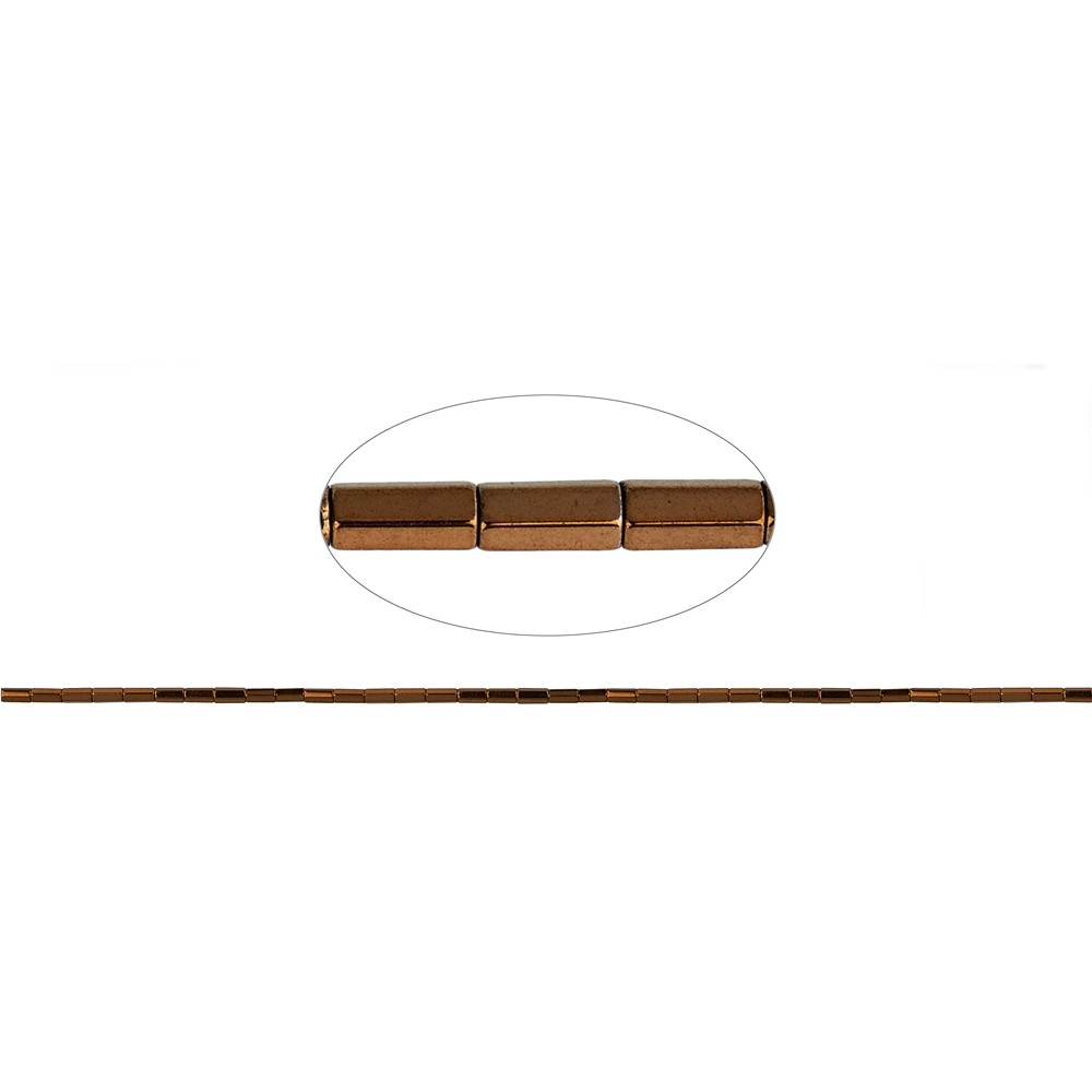 Cilindro sfaccettato, marrone ematico (colorato), 04 x 02mm | Marco Schreier