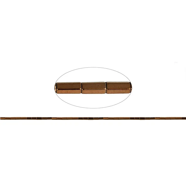 Strang Zylinder facettiert, Hämatin braun (gef.), 04 x 02mm | Marco Schreier