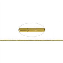 144210407725 Strang Zylinder facettiert, H&#xE4;matin gold (gef.), 04 x 02mm | Marco Schreier