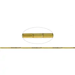144210407725 Strang Zylinder facettiert, Hämatin gold (gef.), 04 x 02mm | Marco Schreier