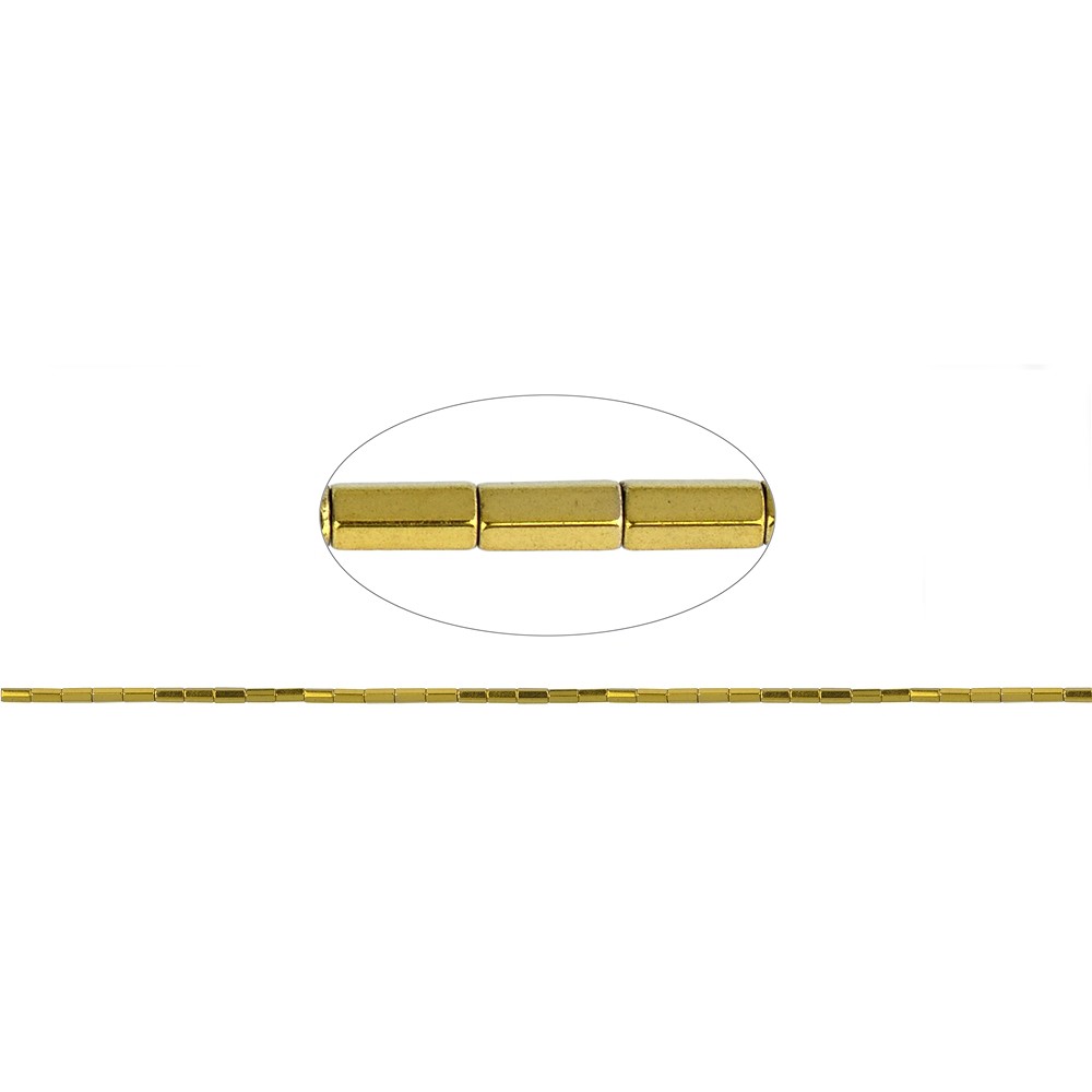 Strang Zylinder facettiert, Hämatin gold (gef.), 04 x 02mm | Marco Schreier