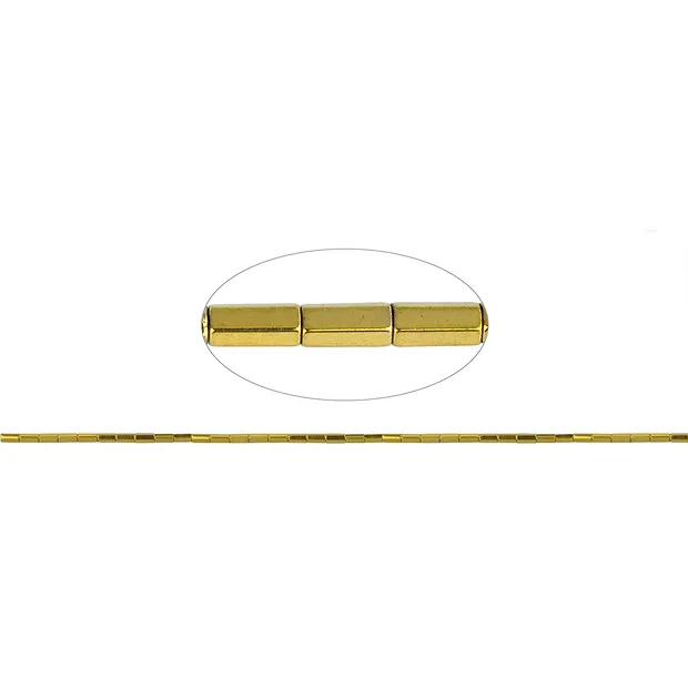 Strand cylinder faceted, hematin gold (dyed), 04 x 02mm | Marco Schreier