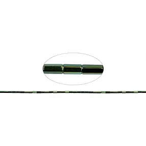 Strand cylinder faceted, hematin blue-green (dyed), 04 x 02mm | Marco Schreier
