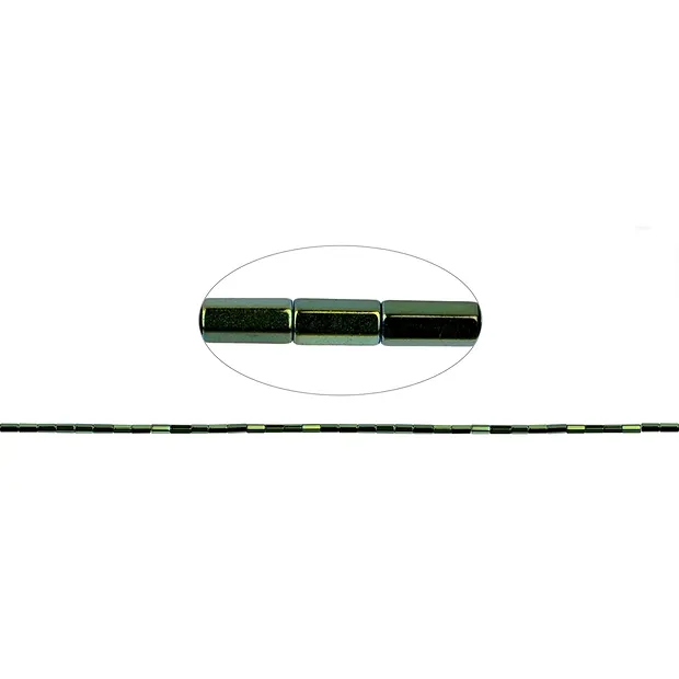 Strand cylinder faceted, hematin blue-green (dyed), 04 x 02mm | Marco Schreier