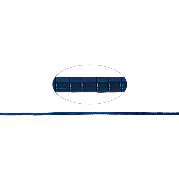 Strand cylinder "Heishi", hematin blue (dyed) matt, 01 x 01mm | Marco Schreier