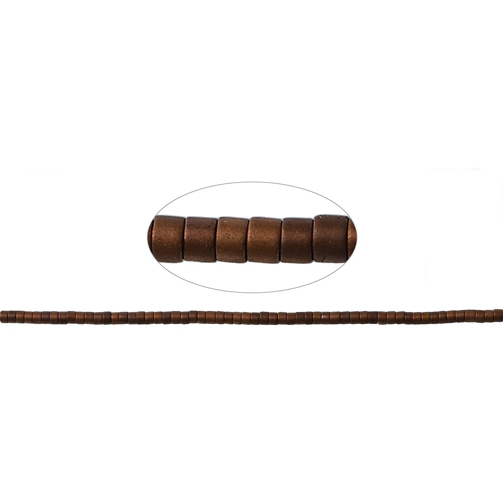 Strang Zylinder (Heisihi), Hämatin braun (gef.) matt, 01 x 01mm | Marco Schreier