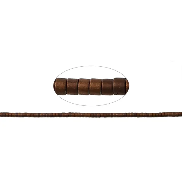 Rang de colliers, hématite brune (teintée) mat, 01 x 01mm | Marco Schreier