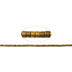 144210407815 Strand cylinder (Heisihi), hematin gold (dyed) matt, 01 x 01mm | Marco Schreier