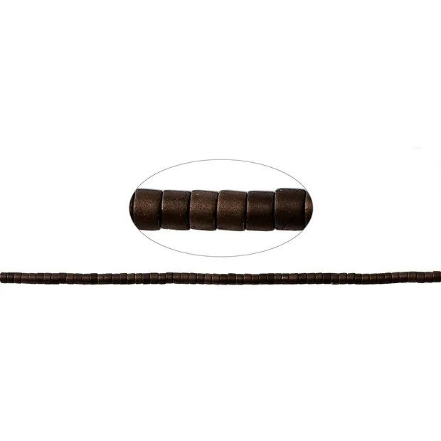 Strand cylinder (Heisihi), hematin coffee (dyed) matt, 01 x 01mm | Marco Schreier
