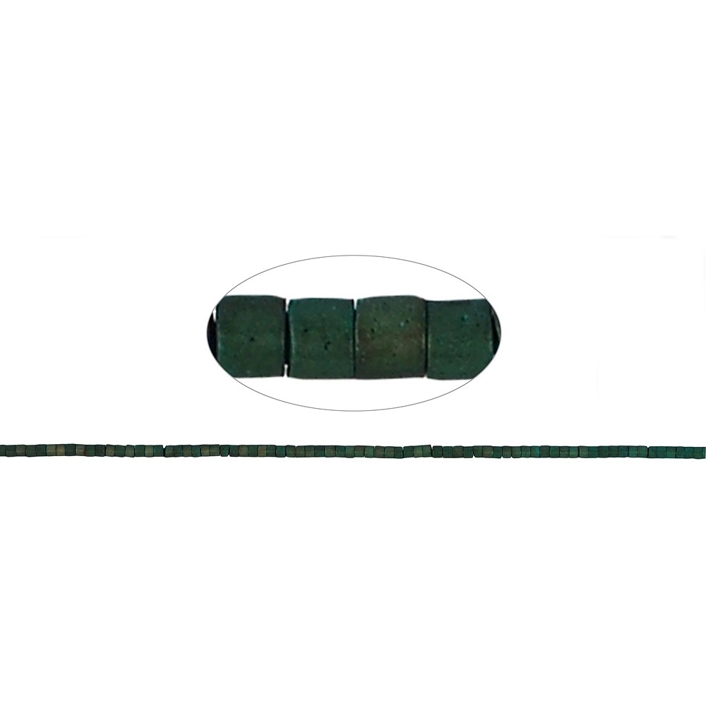Rang de collier "Heishi", hématite bleu-vert (teintée) mat, 01 x 01mm | Marco Schreier