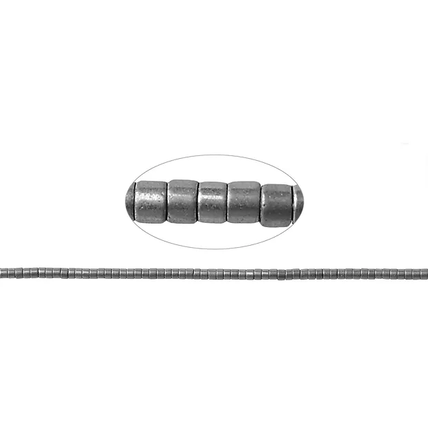 Strand cylinder (Heisihi), hematin silver (dyed), 01 x 01mm | Marco Schreier