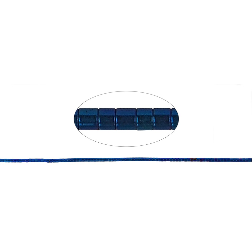 Rang de collier "Heishi", hématite bleue (teintée), 01 x 01mm | Marco Schreier