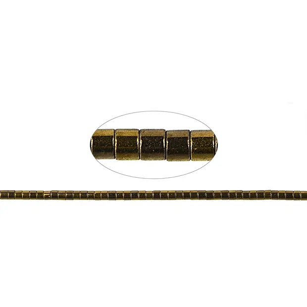 Strang Zylinder (Heisihi), Hämatin gold (gef.), 01 x 01mm | Marco Schreier