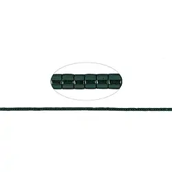 144210407827 Cilindro de filamentos "Heishi", azul verdoso hematínico (teñido), 01 x 01mm | Marco Schreier