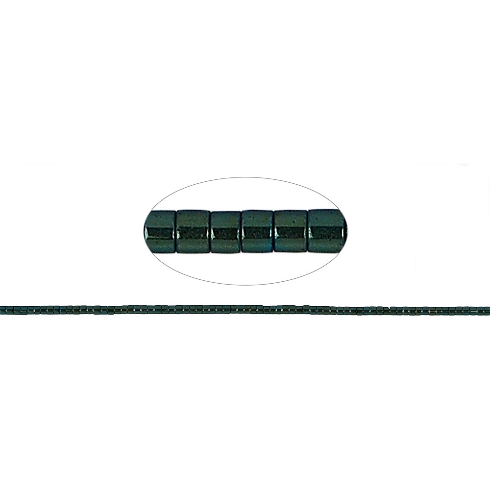 Rang de collier "Heishi", hématite bleu-vert (teintée), 01 x 01mm | Marco Schreier