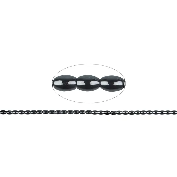 Strand of olives, hematine, approx. 06 x 04mm | wholesaler gems & healing stones