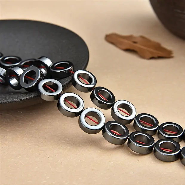 Strang Ringe, Hämatin, 12mm | Mineralien-Handel Edelsteine, Heilsteine & Schmuck