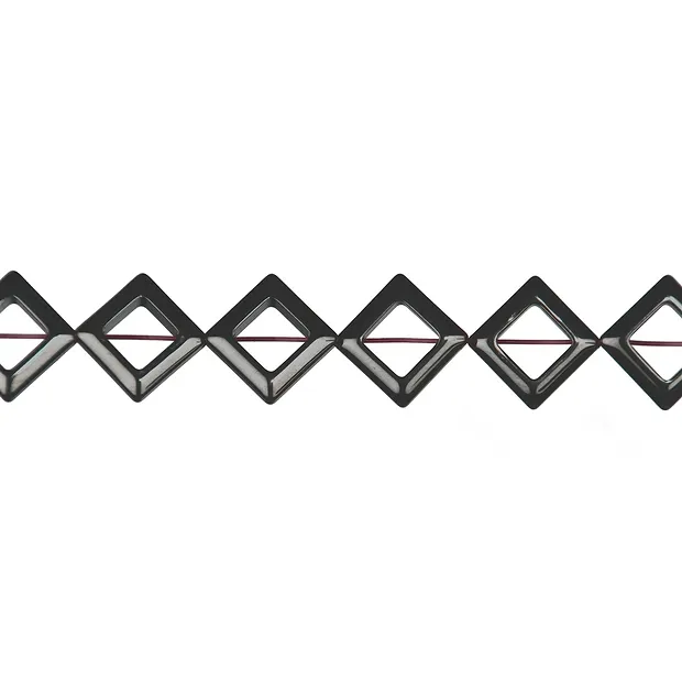 Strand frame, hematin, 13 x 13mm | wholesaler gems, healing stones & jewelry