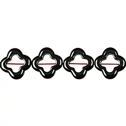 144210803620 Strand frame flower, hematine, 15 x 15mm | wholesaler gems & healing stones