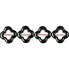 Strand frame flower, hematine, 15 x 15mm | wholesaler gems & healing stones