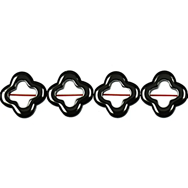 Strang Rahmen Blüte, Hämatin, 15 x 15mm | GH Edelsteine, Heilsteine & Schmuck