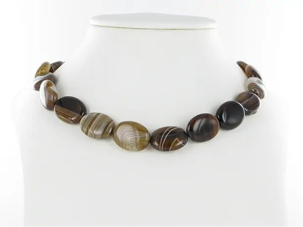 Strang Linse, Achat braun (gef.), 20 x 15mm | Edelsteine, Heilsteine & Schmuck