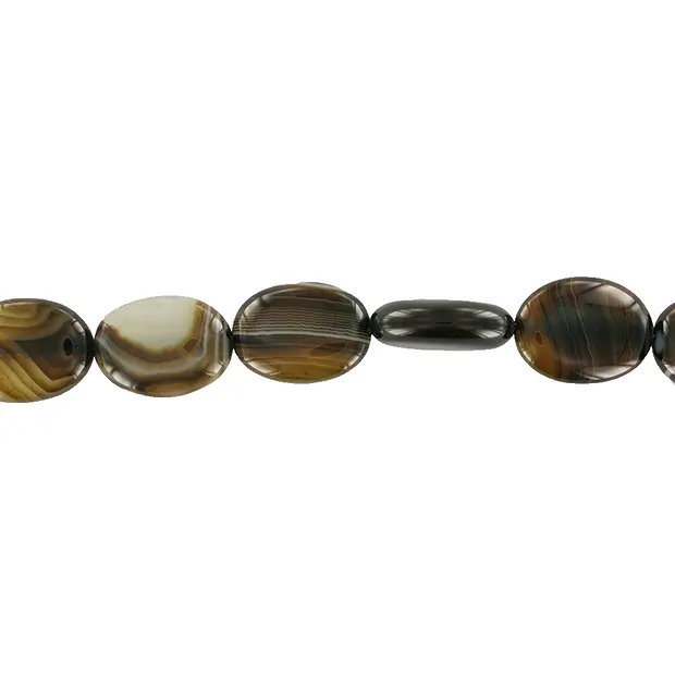 Strang Linse, Achat braun (gef.), 20 x 15mm | Edelsteine, Heilsteine & Schmuck