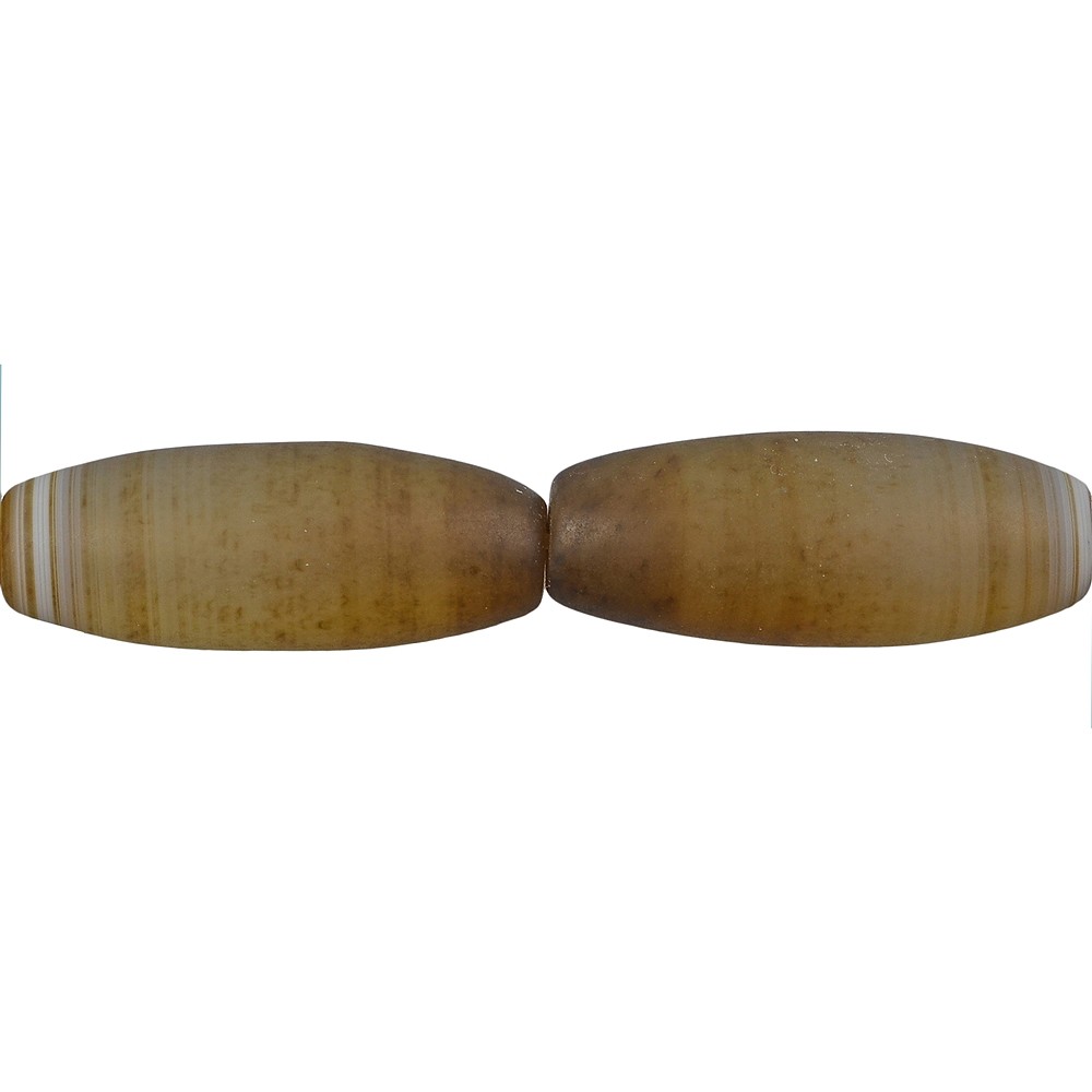 Huso, Ágata marrón (teñida), mate, 30 x 10-14mm | Marco Schreier