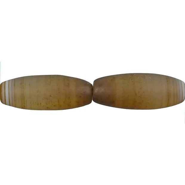 Strand spindle, Agate brown (dyed), matt, 30 x 10-14mm | Marco Schreier