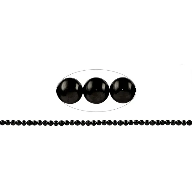 Strang Kugeln, Schungit (stab.), 04mm | Edelsteine, Heilsteine & Schmuck-Handel