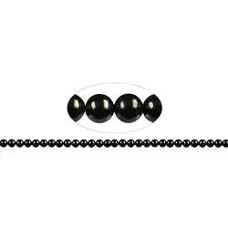 144320100420 String Beads, Shungite (stab.), 05mm | wholesaler gems, healing stones & jewelry