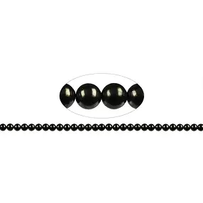 Strang Kugeln, Schungit (stab.), 05mm | Edelsteine, Heilsteine & Schmuck-Handel