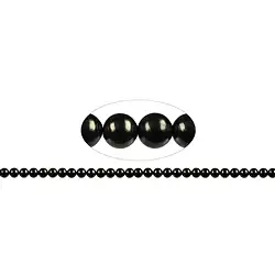 144320100520 Strang Kugeln, Schungit (stab.), 06mm | Edelsteine, Heilsteine & Schmuck-Handel