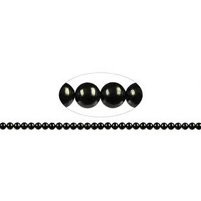 Strang Kugeln, Schungit (stab.), 06mm | Edelsteine, Heilsteine & Schmuck-Handel