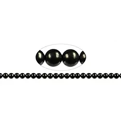 144320100720 String Beads, Shungite (stab.), 08 - 09mm | wholesaler gems & healing stones