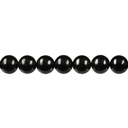 144320100920 Strang Kugeln, Schungit (stab.), 10mm | Edelsteine, Heilsteine & Schmuck-Handel