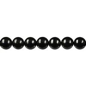 Filo di perline, Shungite (stab.), 10 mm | grossista gemme e pietre curative