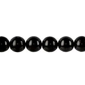 Strang Kugeln, Schungit (stab.), 12mm | Edelsteine, Heilsteine & Schmuck-Handel