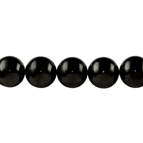 Strang Kugeln, Schungit (stab.), 16mm | Edelsteine, Heilsteine & Schmuck-Handel