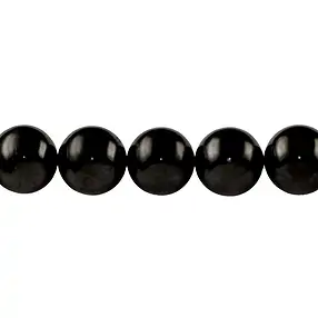 Strang Kugeln, Schungit (stab.), 20mm | Edelsteine, Heilsteine & Schmuck-Handel