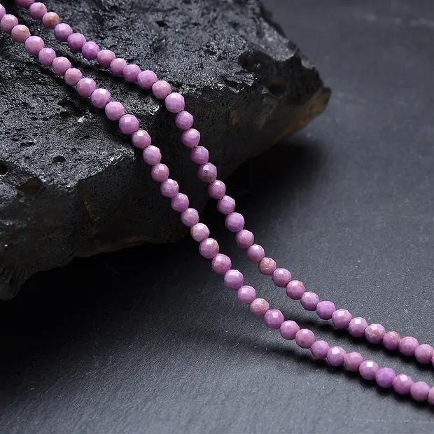 String Beads, Phosphosiderite, 03mm, faceted (38cm) | Marco Schreier