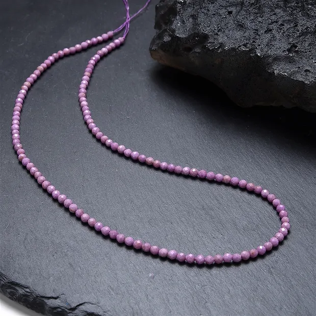 String Beads, Phosphosiderite, 03mm, faceted (38cm) | Marco Schreier