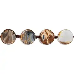 144440319220 Collar de monedas y discos, jaspe (jaspe policromo/agata), 14mm (39cm) | Marco Schreier