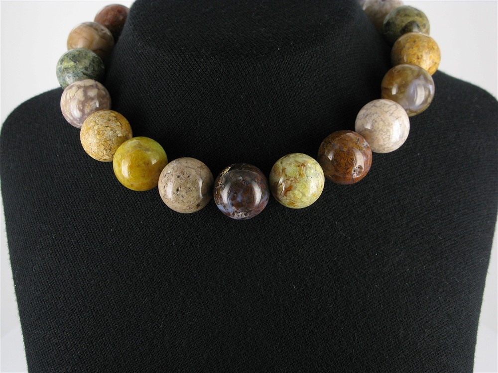 Filo di perline, Agata muschiata (colorata), 20 mm | Marco Schreier