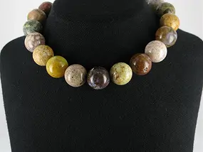 Rang de collier boules, Agate mousse (multicolore), 20mm | Marco Schreier
