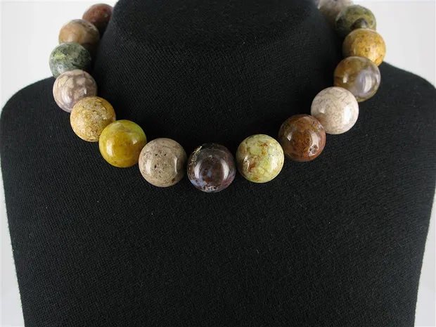 Rang de collier boules, Agate mousse (multicolore), 20mm | Marco Schreier