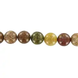 144480101420 String Beads, Moss Agate (multicolored), 20mm | wholesaler gems & healing stones